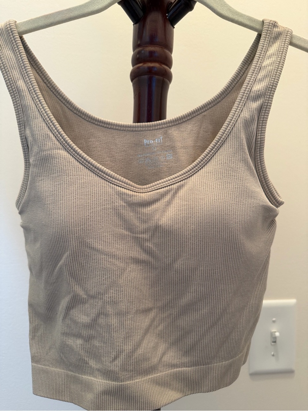 Bundle Pro-Fit Ribbed Tank Bralette in Taupe and White (set of 2)